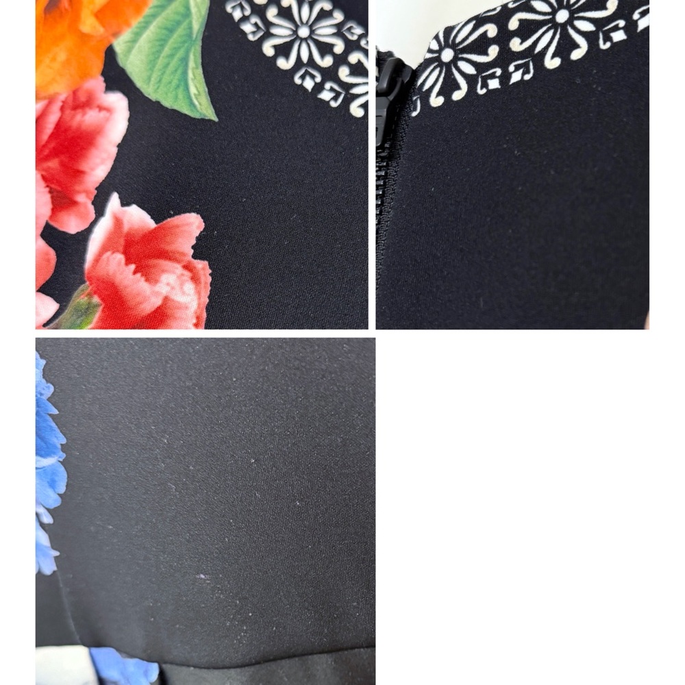 Alice + Olivia Adley Drop Waist Midi Dress Garden Brunch Black Floral Colorful 4 - Picture 16 of 16